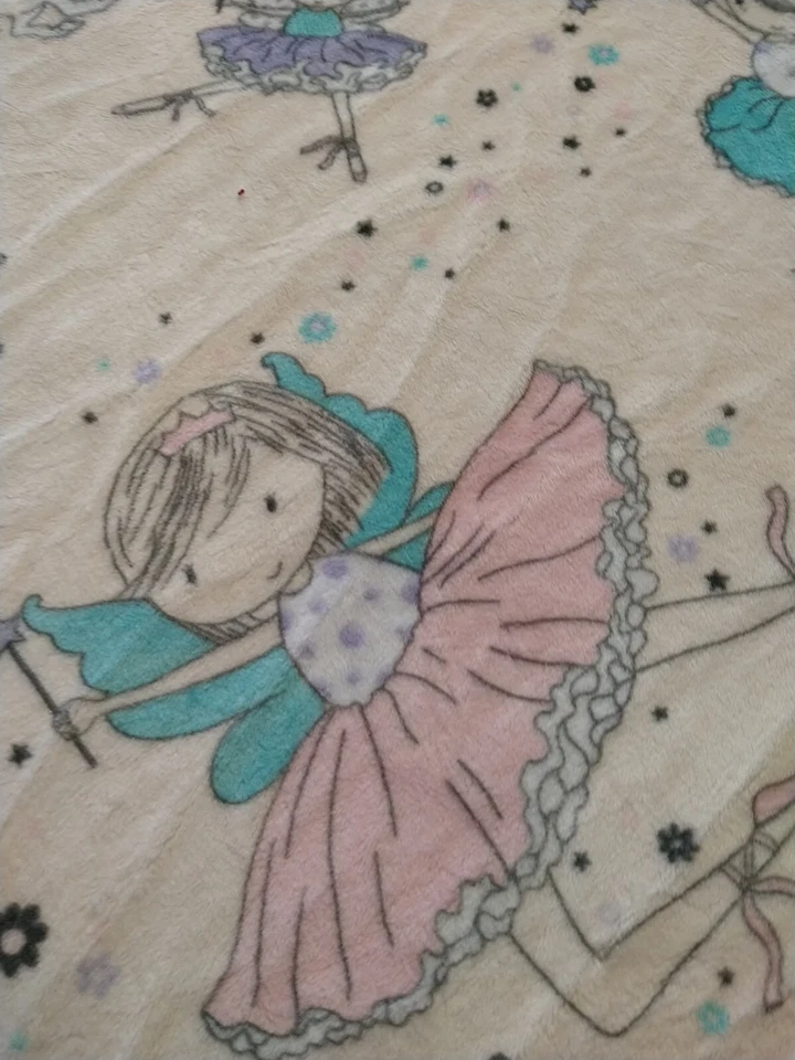 Bailarina Remanente Peluche Minky Rubor Rosa Unicornios Ballet Hada 29" largox62" ancho Foto 2 de 4