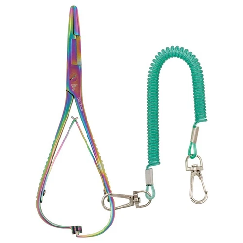 DR SLICK 5.5" PRISM MITTEN SCISSOR CLAMP FORCEP & LANYARD - ITEM #CMS55PR - Picture 1 of 2