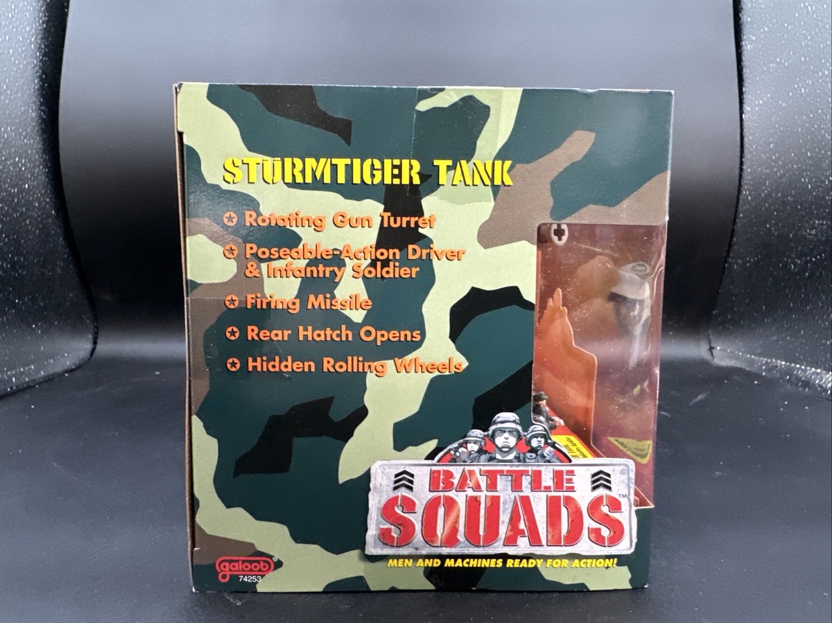 1997 Galoob BATTLE SQUADS STURMTIGER TANK + driver & infantry