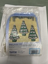 Sunrise 3 SNOWY HOLIDAY TREES Beaded Sequin Christmas Ornaments Kit Free Ship