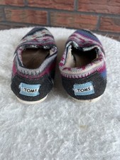 Toms Slip On Shoes 7.5 Sherpa Lined Knit Loafers Comfortable Ballet Slippers