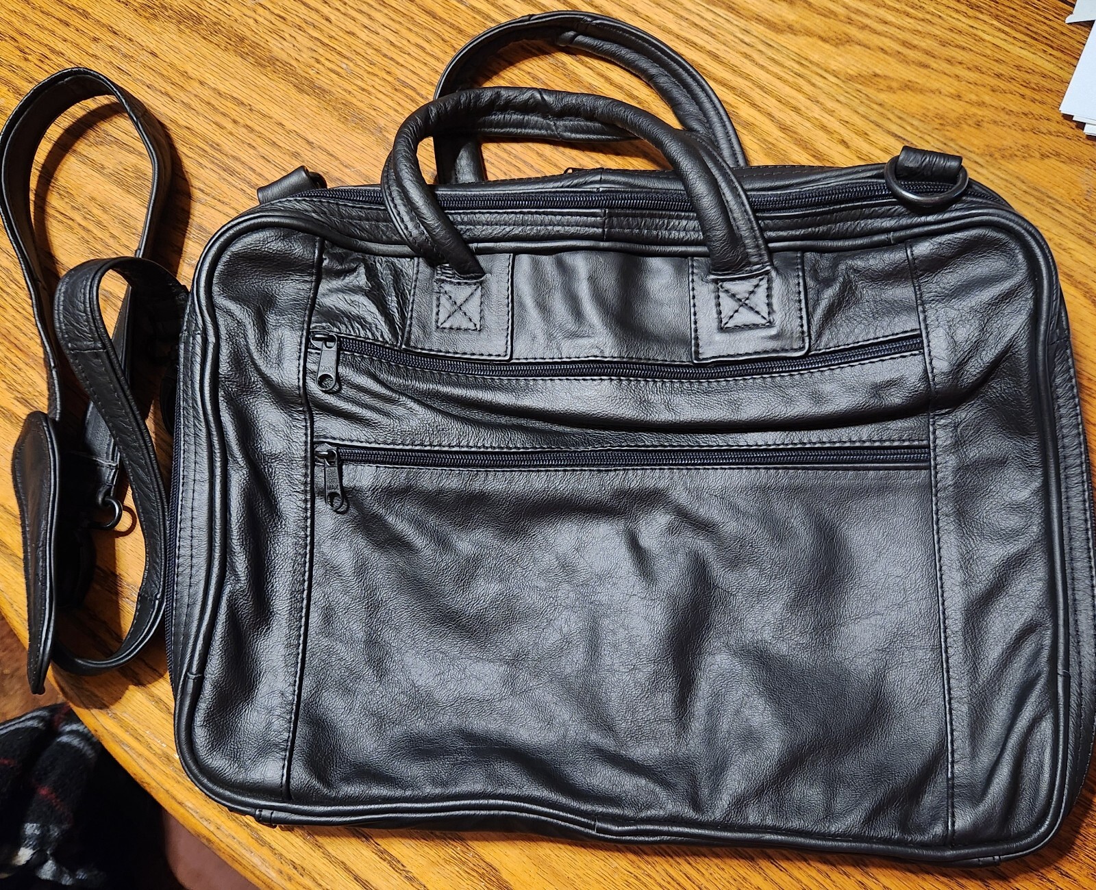 Leather Briefcase/Computer bag Black Measurements… - image 4