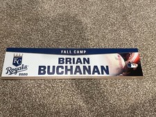 KANSAS CITY ROYALS GAME USED ? TEAM ISSUED BASEBALL NAMEPLATE FC BRIAN BUCHANAN