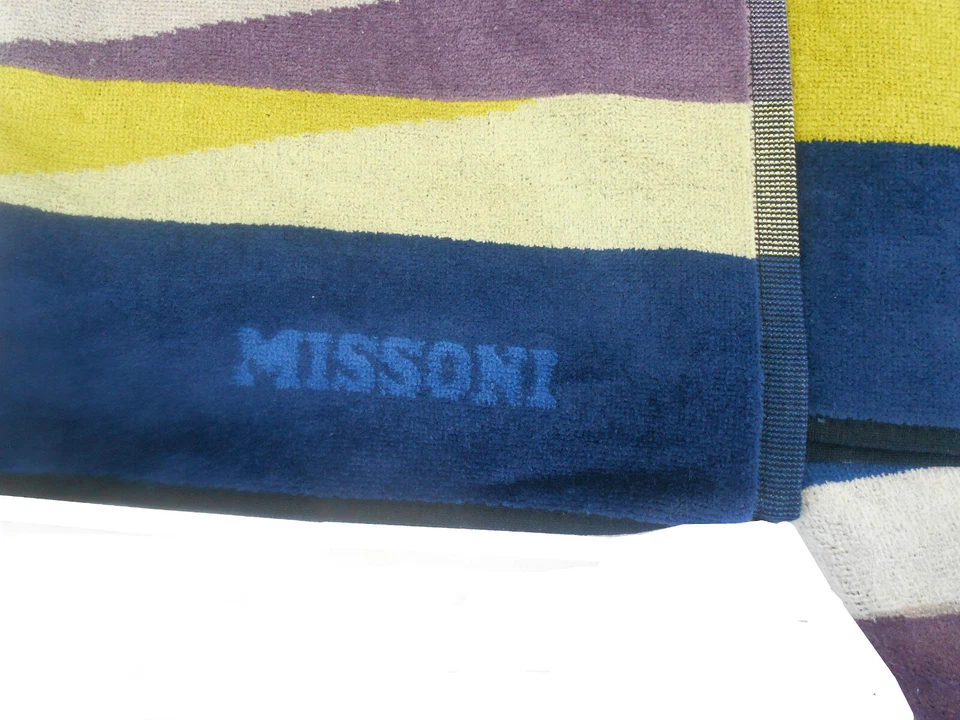 MISSONI HOME BEACH TOWEL VELOUR COTTON LOGO  40x70"  100x180cm ROMY 170 - Image 2 of 4