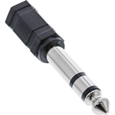1 x  Audio Adapter 6,3mm Klinke Stecker an 3,5mm Klinke Buchse Stereo Schwaz IY