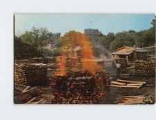 Postcard Making Charcoal At Jack Daniels Jack Daniel Distillery Lynchburg TN USA