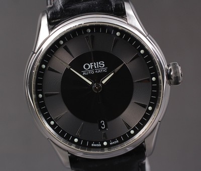 [Exc+5] ORIS Artelier 7591 Date Black Dial Automatic Men's Watch From JAPAN