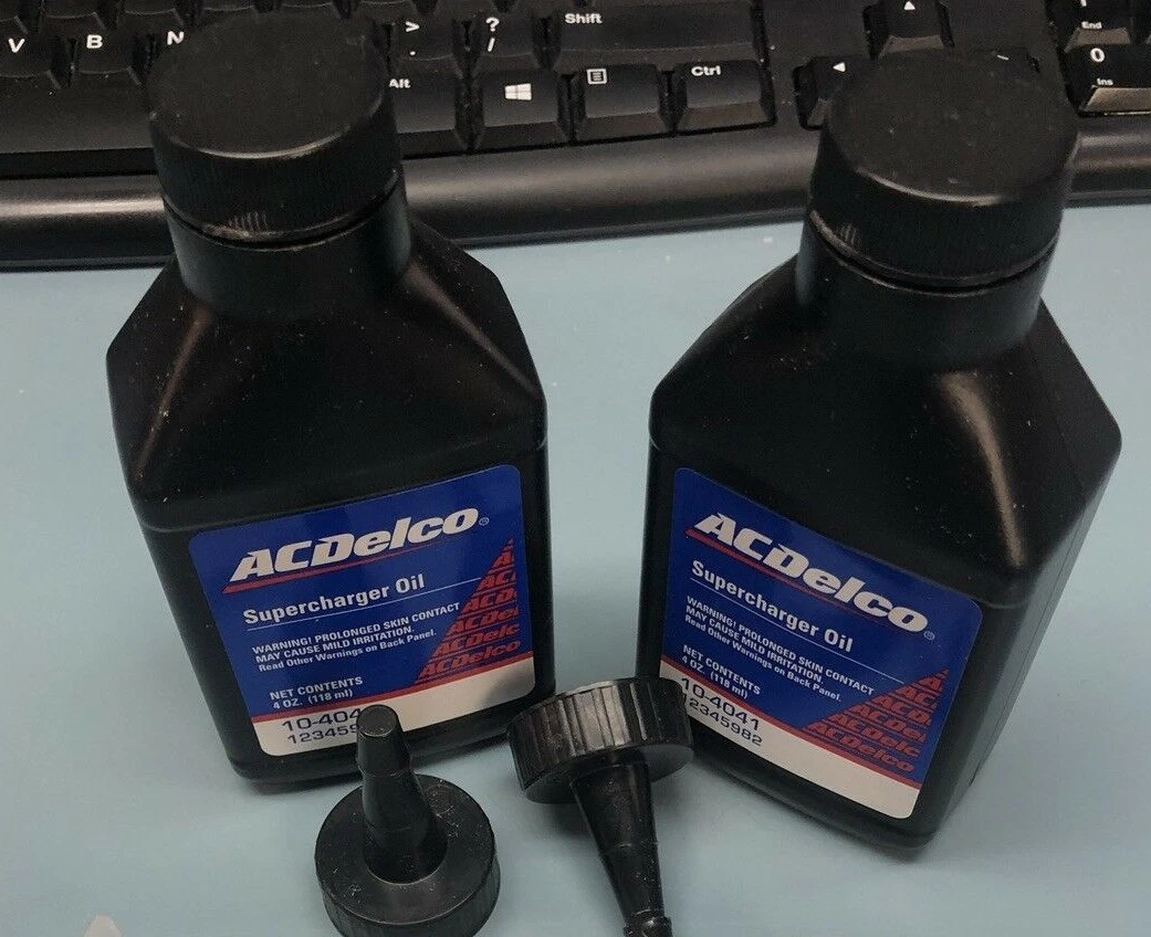 2) Genuine GM 12345982 Supercharger Oil Bottles 8 ounce Eaton 