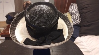 BETMAR New York Black Wide Brim Hat Bow Church Derby Wedding Statement Hat M22019 ( Black/ivory ) Kentucky Derby Hat Church Hat Wedding  main image 4