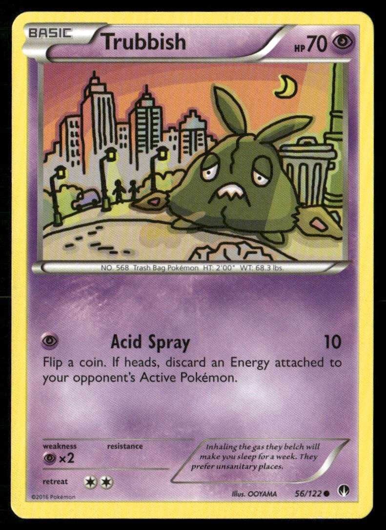 2016 BREAKPoint Set Pokemon Card 056  Trubbish LP