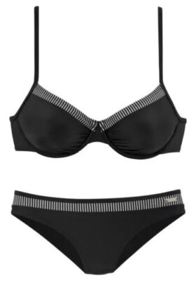 Schwarzes Bikini Set 14 für C Cups Bügel ohne Polsterung Oberteil & Unterteil Damen