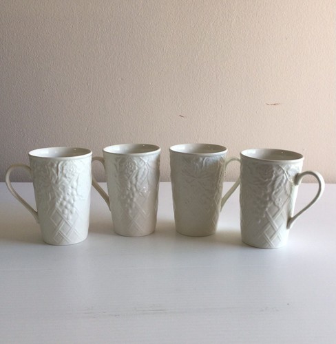 CHINA CUPS MILKASA ENGLISH COUNTRYSIDE WHITE DP900, CUPS ARE 3 1/2 inches tall - Picture 5 of 6