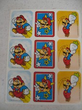 VTG 1989 Nintendo Super Mario Bros. Luigi Sticker Sheet 9 pc Old School Gaming