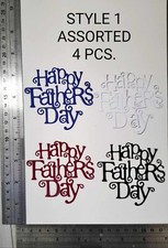 4PCS HAPPY FATHERS DAY WORD PAPER DIECUT T FOR SCRAPBOOK CARDMAKING EMBELISHMENT