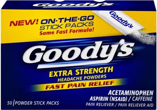 Goody's Extra Strength Headache Powders Stick Pain Reliever Aid 50 Ct Pack of 2 - Picture 2 of 4