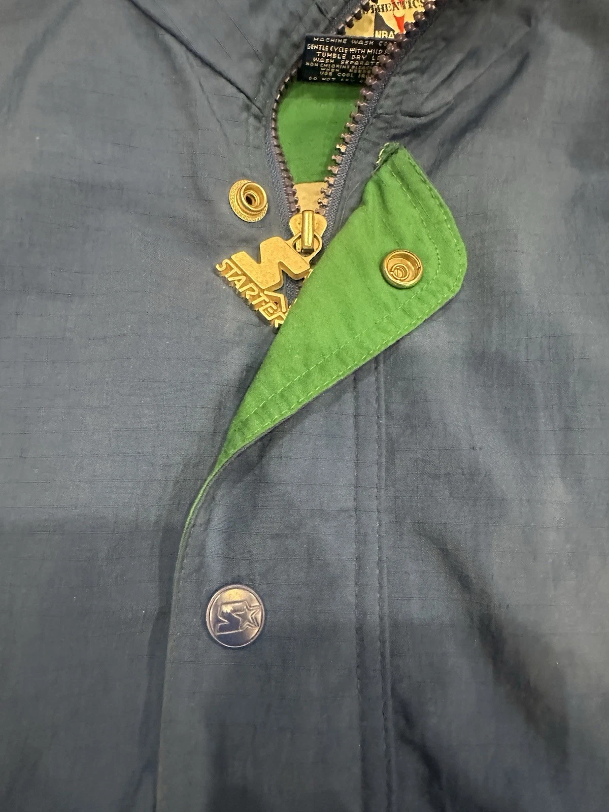 VTG 90s Starter NBA Authentics Timberwolves Half-Zip Pullover Windbreaker 2XL - product detail image 6