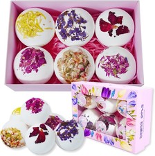 Aromatherapy Bath Bombs with Dried Flower Petals - 6 Pack Large Bath Bomb Handma