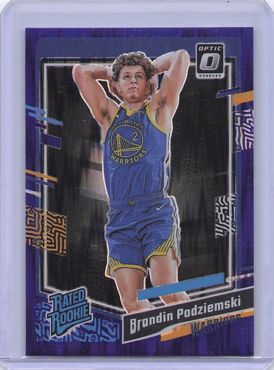 2023-24 Donruss Optic #203 Brandin Podziemski Rookie Purple Shock / Warriors