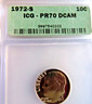 1972-S 10C ICG ROOSEVELT DIME PR70 DCAM San Francisco Roosevelt