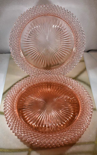 4 MISS AMERICA Depression Glass PINK 10.25" Across Anchor Hocking Dinner Plates