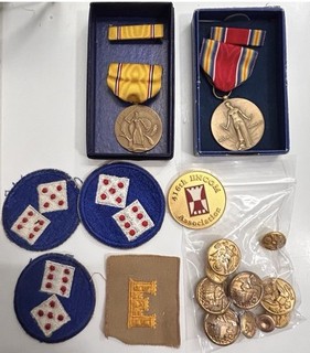 WWII US Army 88th Infantry Division Blue Devils Patch Medal Buttons Grouping Lot