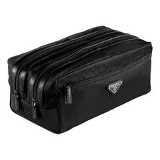 Prada Black Tessuto Nylon Saffiano Double Zip...