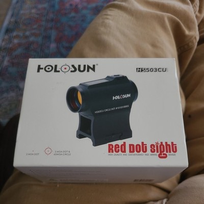 Holosun Micro Red Dot 20mm Dual Reticle Solar Dot w/Ring/Turret Guard - HS503CU