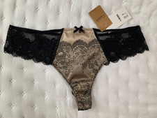 Chantelle bikini panties color black nude size L NWT