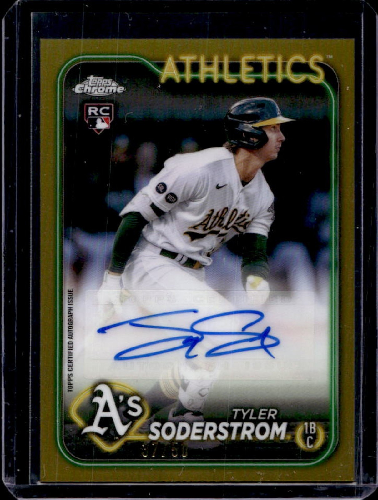 2024 Topps Chrome Update Tyler Soderstrom Auto RC Gold Refractor #37/50