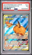 PSA 7 Raichu & Alolan Raichu GX #221 Full Art SM Unified Minds Pokemon 2019 on eBay