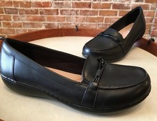 Clarks Loafer Women's 7 Black Leather Ashland Ballot Comfort Slip-on Sale
