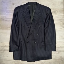Cashmere & Wool Mens Double Breasted Pinstrip...