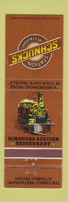 Matchbook Cover - Schnuck's Station Restaurant train WEAR St Louis MO
