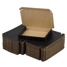 50 Pack 7x5x1 Inches Small Shipping Boxes Black Corrugated Cardboard Boxes Mo