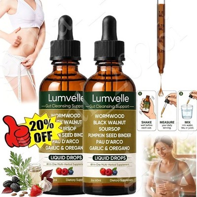 3x LUMVELLE Wild Harvested Wormwood Herbal Liquid Botanical Supplement Drops 