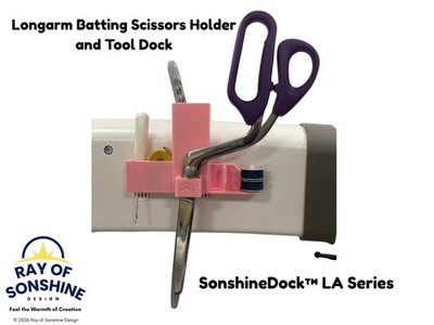 Longarm Batting Scissors Holder and Tool Dock   Bobbins & Quilting Essentials Or