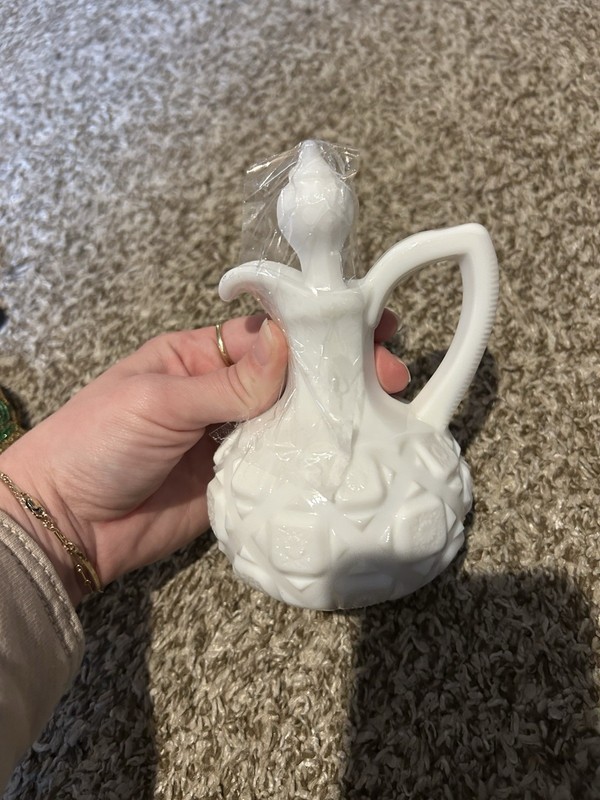Vintage Milk Glass With Top