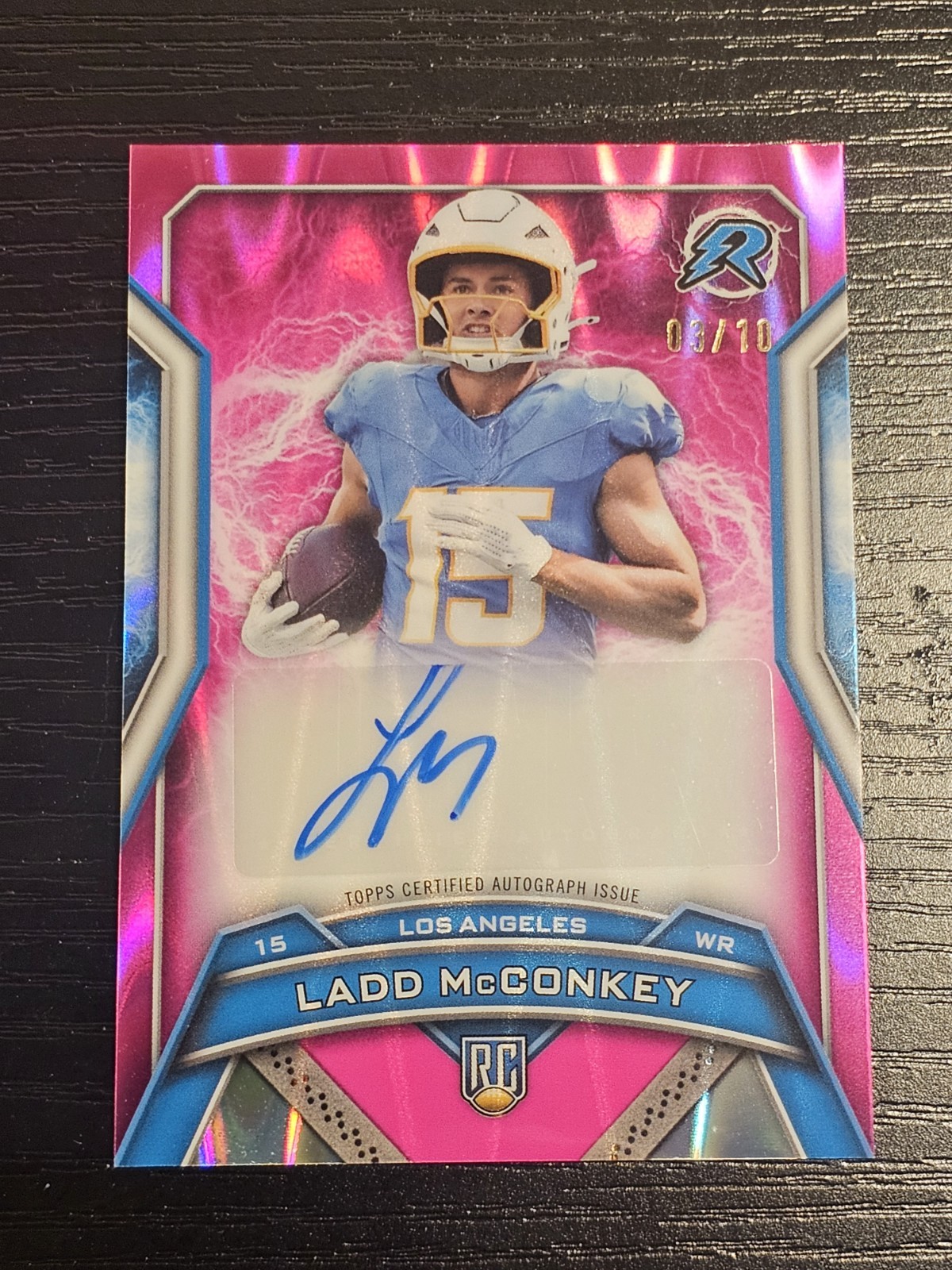 2024 Resurgence Ladd McConkey RC Auto Pink Power 03/10 Pack Fresh 🔥 🔥 