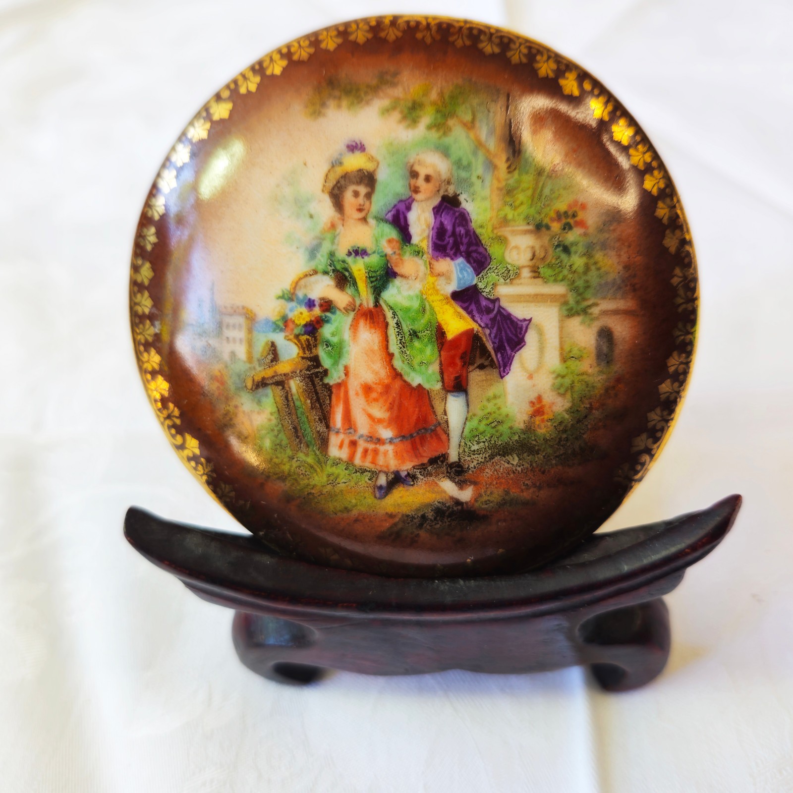 Set of 6 Rudolf Kämpf Mini Wall Plaques – Porcelain Medallions, Czechoslovakia