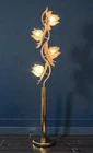 Vtg Hollywood Regency Italy 4-Light Bronze/Pink Lotus Floor Lamp & BONUS!