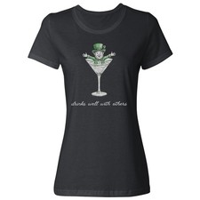 Leprechaun Drinks Well With Others - St Patrick's Day Ladies' Crewneck T-Shirt