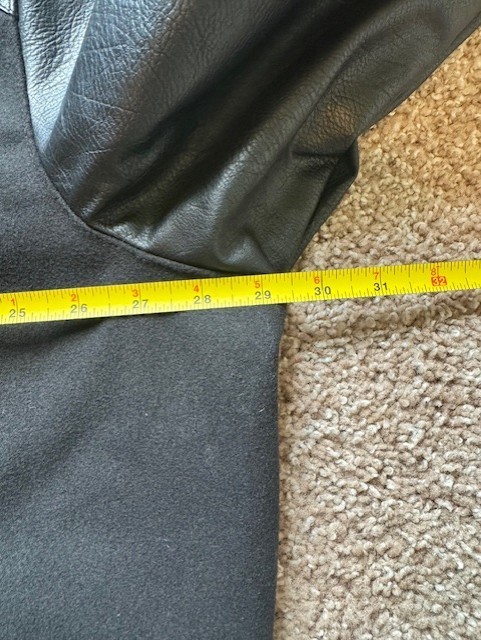 Cincinnati Bengals NFL Varsity Jacket XXL Black Wool Body Faux Leather Sleeves