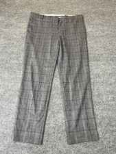 Y2K Academia Retro Pants 10 Check Plaid Trousers Wool Blend Collegiate Office