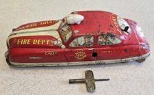 Vintage Marx Friction Driven Fire Chief Tin Lithographed Car No. 1