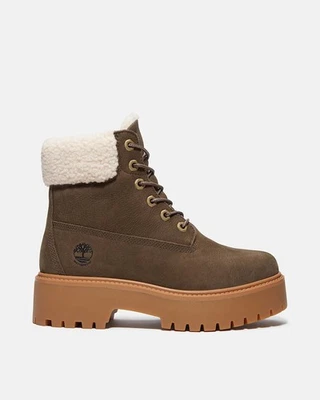 Timberland STONE STREET Stiefeletten mit Plateau und dunkelbraunem Fell