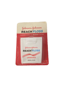 Johnson & Johnson Reach Unwaxed Dental Floss 55 Yd Vintage New Sealed