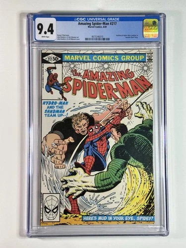 Amazing Spider-Man 217 CGC 9.4 White Pages Marvel Comics 1981