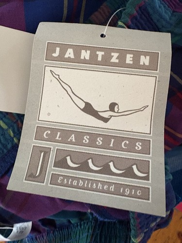 Vintage Jantzen adrette karierte Damenshorts Größe 22 neu mit Etikett - Bild 7 von 10