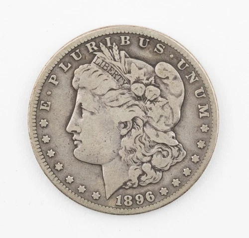1896-S  Morgan Silver Dollar F Fine $1 Coin US - 919b