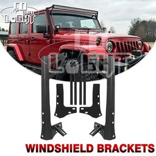 Pair 52 Led Light Bar Windshield Mounting Brackets For 07-18 Jeep Wrangler Jk Pair 52 Led Light Bar Windshield Mounting Brackets For 07-18 Jeep Wrangler Jk